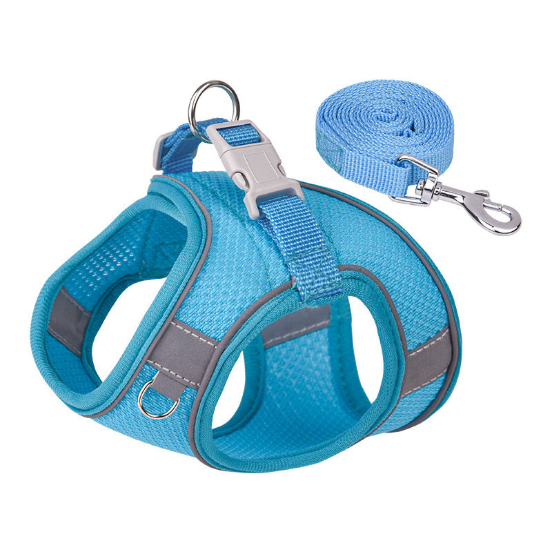 Reflective Plaid Dog Harness with Leash