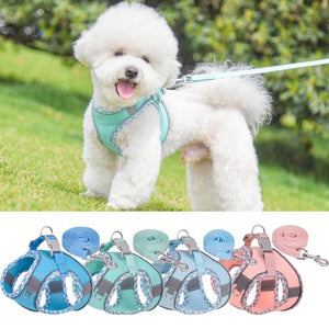 Reflective Plaid Dog Harness with Leash
