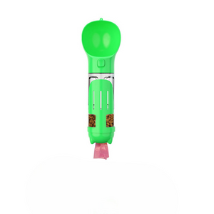 Pet Multi-functional Water Bottle with Waste Shovel & Food Box
