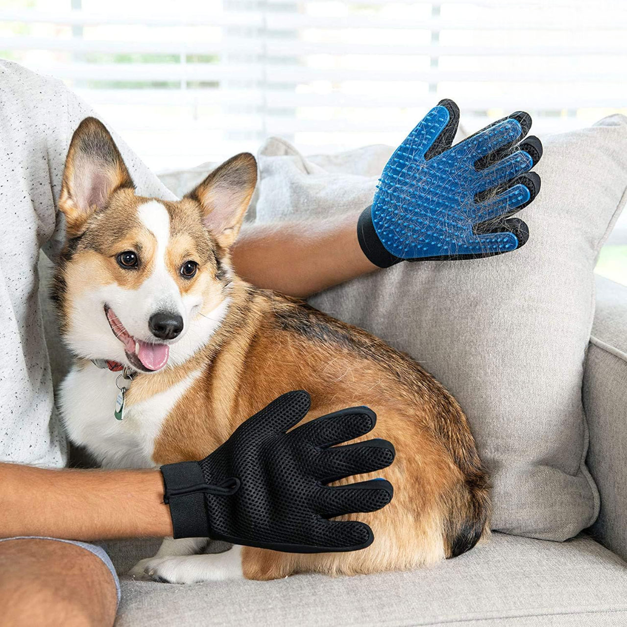 Upgrade Pet Grooming Gloves –Shedding & Hair Remover
