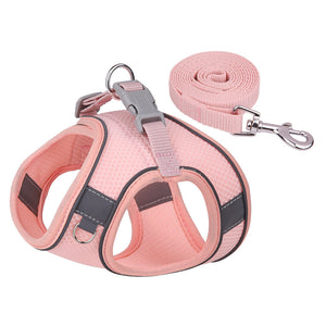 Reflective Plaid Dog Harness with Leash
