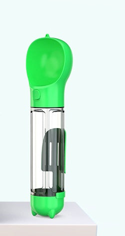 Pet Multi-functional Water Bottle with Waste Shovel & Food Box