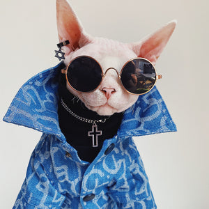 Devon Abikonis Denim Jacket for Sphynx Cats & Pet